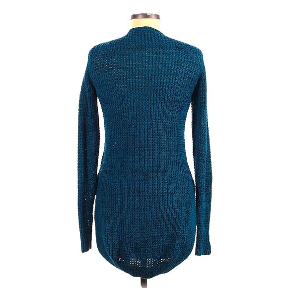 Guess Top Tunic Sweater Blue Long Sleeve Quarter Zip High Low Knit Women's Small - Picture 2 of 12